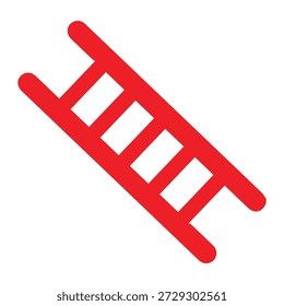 Icono de Vector de línea delgada de escalera Color rojo Víctor Ilustración