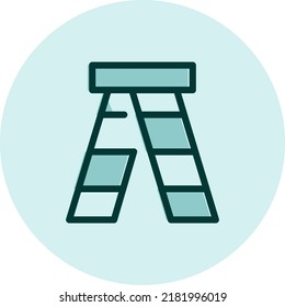 Ladder tool, illustration, vector on a white background.
