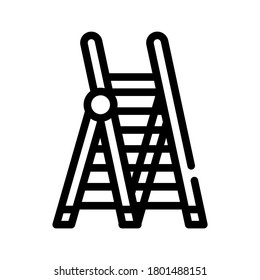 ladder tool line icon vector. ladder tool sign. isolated contour symbol black illustration