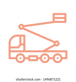  ladder truck icon in outline style