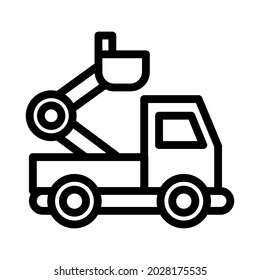 ladder truck line icon illustration vector graphic
