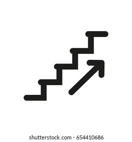 Ladder vector icon. Black illustration isolated on white background for graphic and web design.