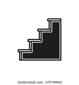 Ladder vector icon. Black illustration isolated on white background for graphic and web design.