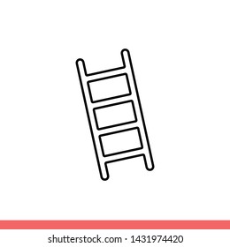 Ladder vector icon, climb symbol. Simple, flat design for web or mobile app