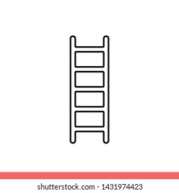 Ladder vector icon, climb symbol. Simple, flat design for web or mobile app