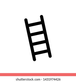 Ladder vector icon, climb symbol. Simple, flat design for web or mobile app