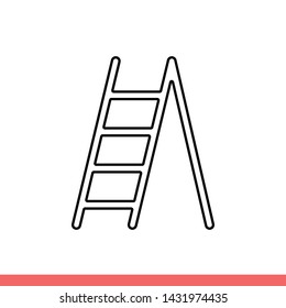 Ladder vector icon, climb symbol. Simple, flat design for web or mobile app