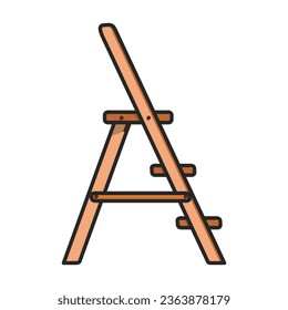 Ladder vector icon. Color vector icon isolated on white background ladder.