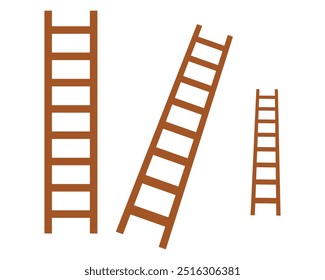 Ladder vector, icon design. Wooden ladder vector isolated on white background. Construction ladder equipment icons vector illustration. Step ladder icons set simple graphic design. eps 10