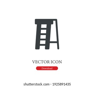 Ladder vector icon.  Editable stroke. Linear style sign for use on web design and mobile apps, logo. Symbol illustration. Pixel vector graphics - Vector