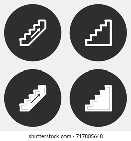Ladder vector icon. Illustration isolated for graphic and web design. Round button.