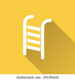 Ladder   vector icon with long shadow.  Illustration  for graphic and web design.
