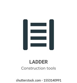 Ladder vector icon on white background. Flat vector ladder icon symbol sign from modern construction tools collection for mobile concept and web apps design.