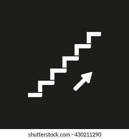 Ladder vector icon. White illustration isolated on black background for graphic and web design.