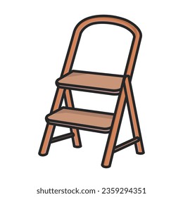 Ladder vector icon.Color vector icon isolated on white background ladder.