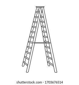 Ladder vector icon.Outline vector icon isolated on white background ladder.