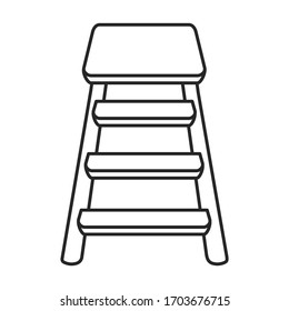 Ladder vector icon.Outline vector icon isolated on white background ladder.