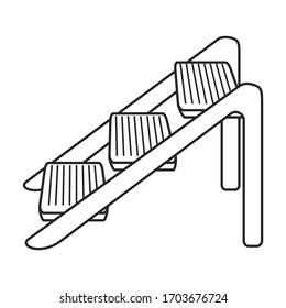 Ladder vector icon.Outline vector icon isolated on white background ladder.