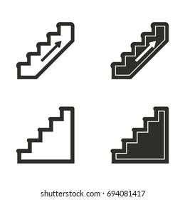 Ladder vector icons set. Black Illustration isolated for graphic and web design.