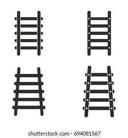 Ladder vector icons set. Black Illustration isolated for graphic and web design.