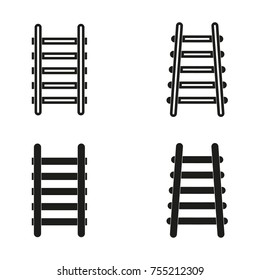 Ladder vector icons set. Black illustration isolated for graphic and web design.