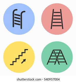 Ladder vector icons set. Illustration isolated for graphic and web design.