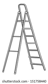 Ladder vector isolated on the white background.