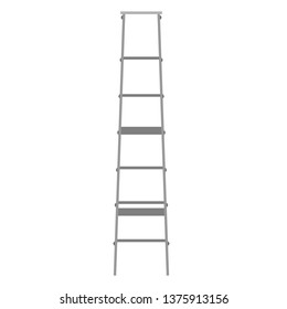 Ladder vector isolated white icon. Construction climb up tool equipment. Cartoon high instrument tall moving aluminum