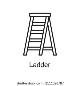 Ladder vector Outline Icon Design illustration. Home Improvements Symbol on White background EPS 10 File