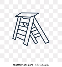 Ladder vector outline icon isolated on transparent background, high quality linear Ladder transparency concept can be used web and mobile
