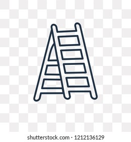 Ladder vector outline icon isolated on transparent background, high quality linear Ladder transparency concept can be used web and mobile