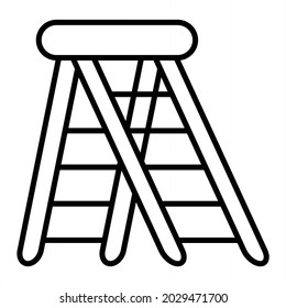 Icono De Contorno Del Vector De Ladder Aislado En Fondo Blanco
