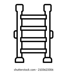 Ladder-Vektorgrafik-Outline-Symbol einzeln auf weißem Hintergrund
