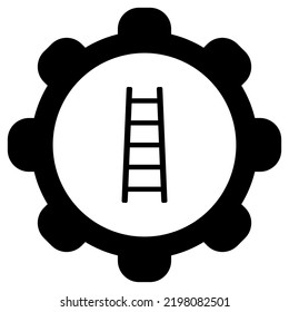 Ladder and wheel on white