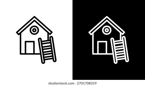 Diseño de conjunto de iconos blancos de escalera