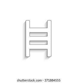 ladder - white vector icon  with shadow