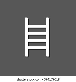 ladder - white vector  icon with shadow