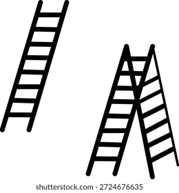 Escaleras en diferentes posiciones para escalada y acceso
