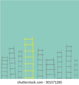 ladders hand drawn different for concept of opportunity to success in business vector