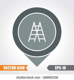 Ladders  Icon On Map Pointer. Eps.-10.