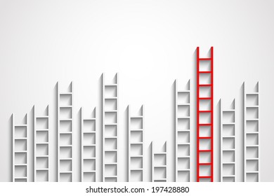 ladders on wall ,competition concept, vector eps10
