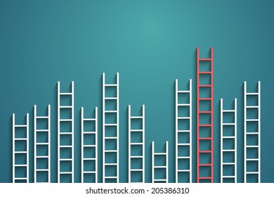 ladders on wall ,competition concept, vector eps10