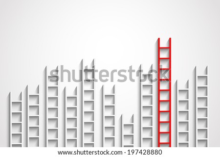 ladders on wall ,competition concept, vector eps10