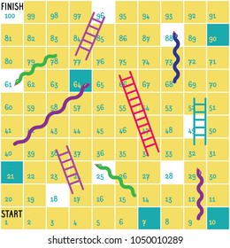 Ladders and snakes game board.