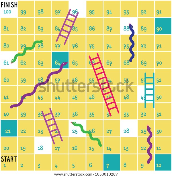 Ladders Snakes Game Board Stock Vector (Royalty Free) 1050010289