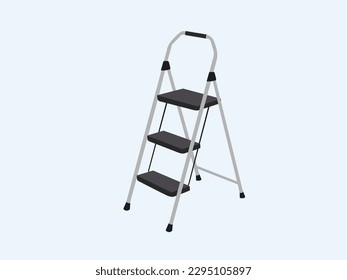 ladders step compact steel step stool ladders vector