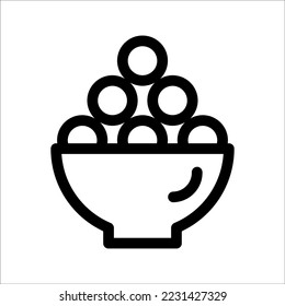 Laddu balls icon in India set