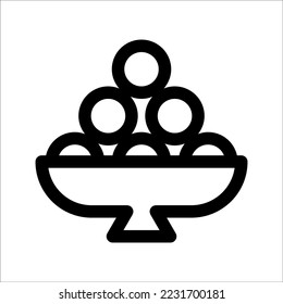 Laddu balls icon in India set