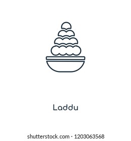 Laddu concept line icon. Linear Laddu concept outline symbol design. This simple element illustration can be used for web and mobile UI/UX.