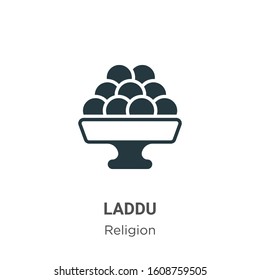 Laddu glyph icon vector on white background. Flat vector laddu icon symbol sign from modern religion collection for mobile concept and web apps design.